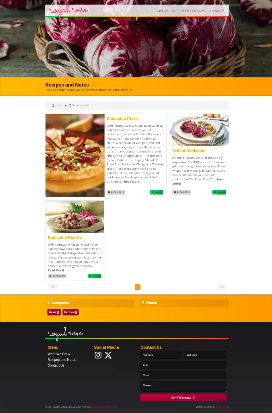 Radicchio.com Recipes & Notes